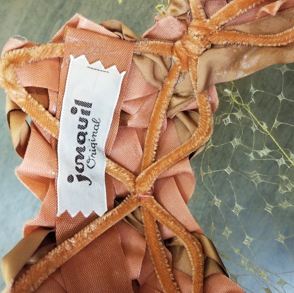 U.S.A. Union Made Orange Vintage Hat with Netting - Picture 8 of 8